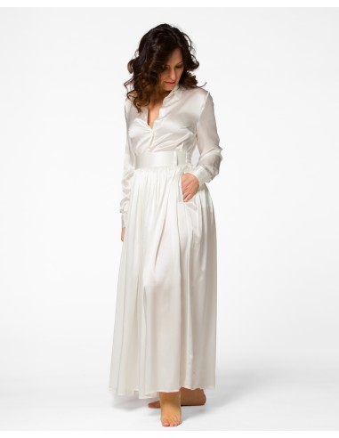 MAXI GONNA IN 100% SETA SATIN "SERENA"