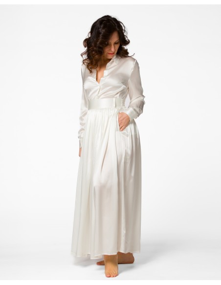 MAXI GONNA IN 100% SETA SATIN "SERENA"