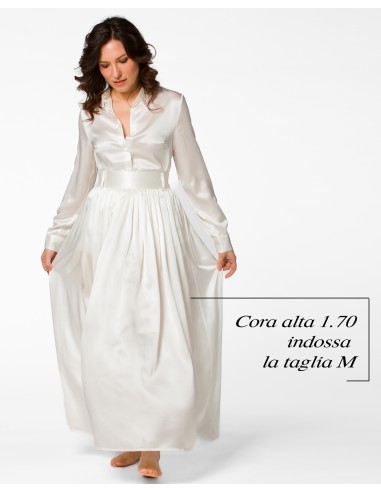 MAXI GONNA IN 100% SETA SATIN "SERENA"