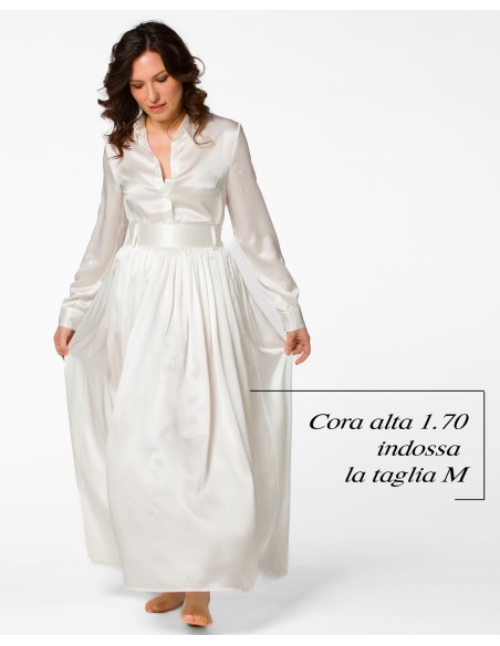 MAXI GONNA IN 100% SETA SATIN "SERENA"