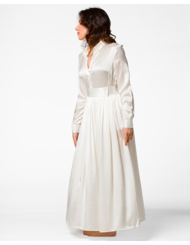 MAXI GONNA IN 100% SETA SATIN "SERENA"