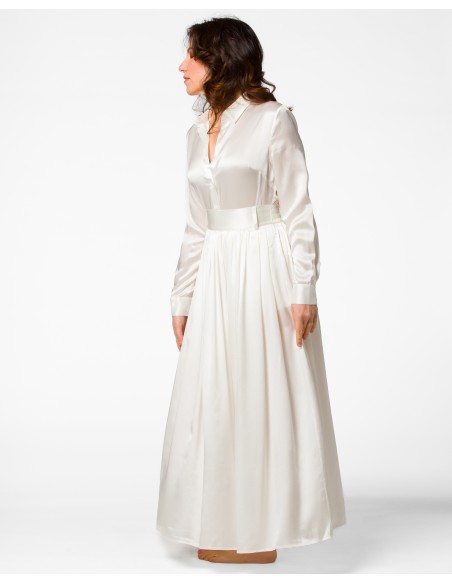 MAXI GONNA IN 100% SETA SATIN "SERENA"