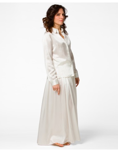 MAXI GONNA IN 100% SETA SATIN "SERENA"