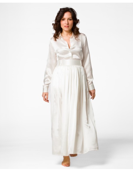 MAXI GONNA IN 100% SETA SATIN "SERENA"