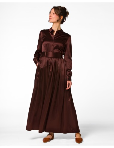 MAXI GONNA IN 100% SETA SATIN "SERENA"
