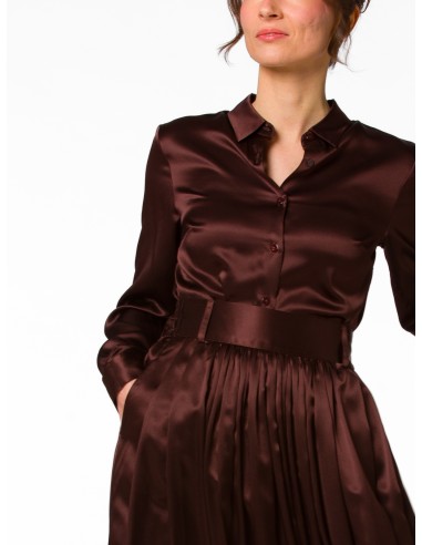 MAXI GONNA IN 100% SETA SATIN "SERENA"