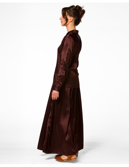 MAXI GONNA IN 100% SETA SATIN "SERENA"