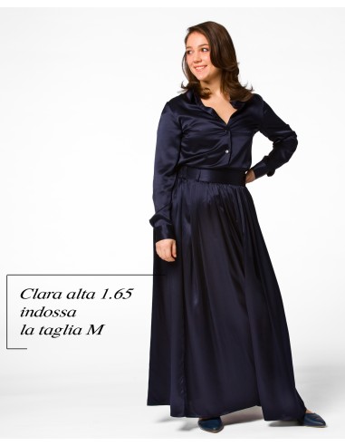 MAXI GONNA IN 100% SETA SATIN "SERENA"