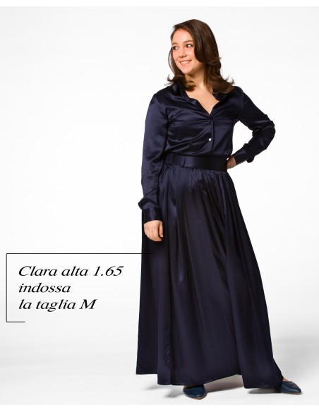 MAXI GONNA IN 100% SETA SATIN "SERENA"