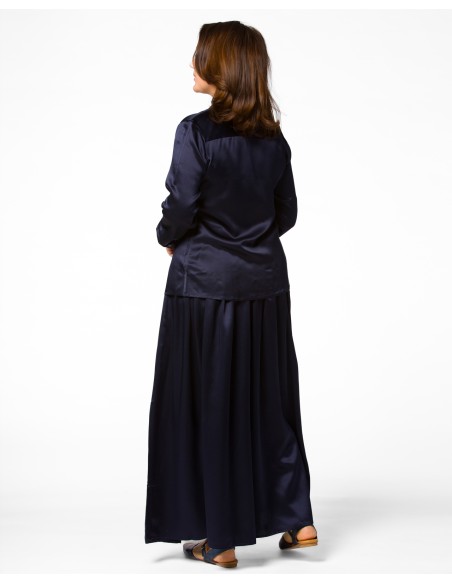 MAXI GONNA IN 100% SETA SATIN "SERENA"