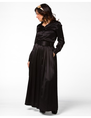 MAXI GONNA IN 100% SETA SATIN "SERENA"