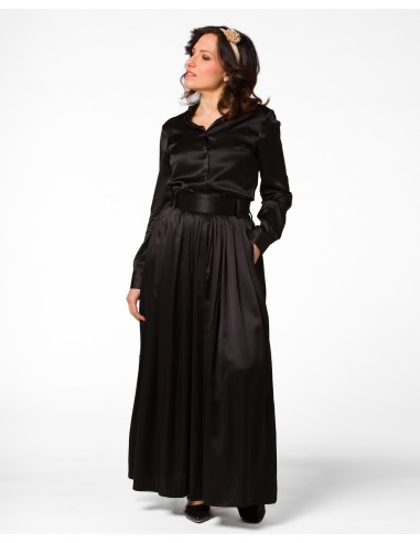 MAXI GONNA IN 100% SETA SATIN "SERENA"