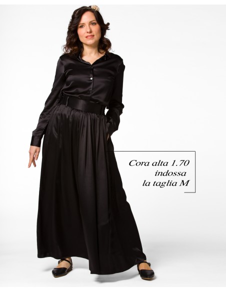 MAXI GONNA IN 100% SETA SATIN "SERENA"