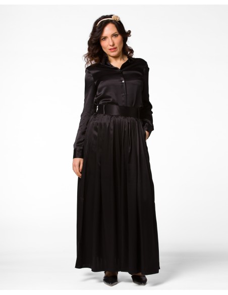 MAXI GONNA IN 100% SETA SATIN "SERENA"