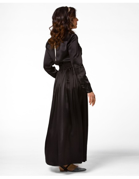 MAXI GONNA IN 100% SETA SATIN "SERENA"