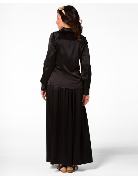 MAXI GONNA IN 100% SETA SATIN "SERENA"