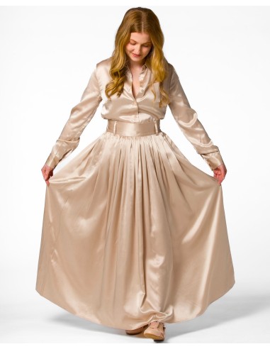 MAXI GONNA IN 100% SETA SATIN "SERENA"