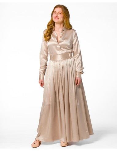 MAXI GONNA IN 100% SETA SATIN "SERENA"