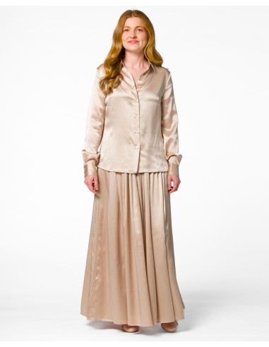 MAXI GONNA IN 100% SETA SATIN "SERENA"