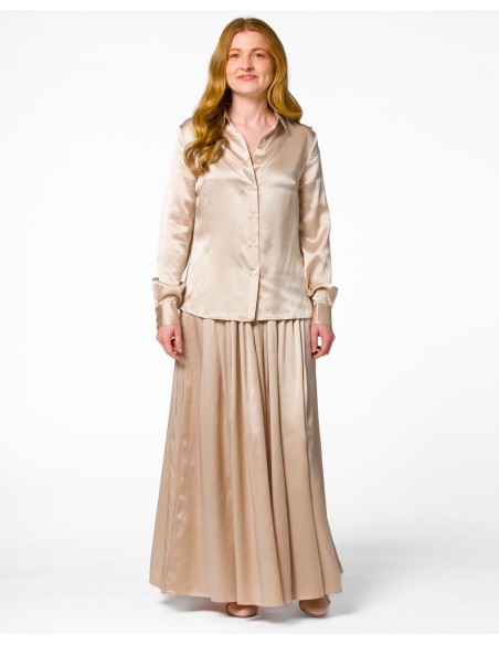 MAXI GONNA IN 100% SETA SATIN "SERENA"