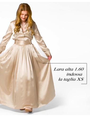 MAXI GONNA IN 100% SETA SATIN "SERENA"