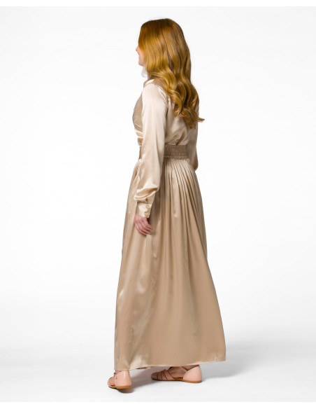MAXI GONNA IN 100% SETA SATIN "SERENA"