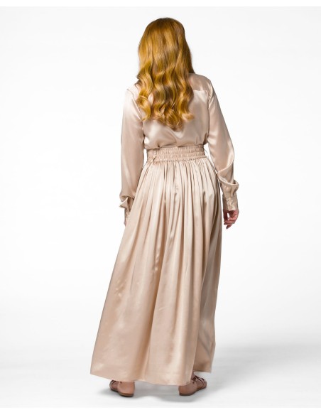 MAXI GONNA IN 100% SETA SATIN "SERENA"
