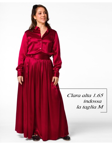 MAXI GONNA IN 100% SETA SATIN "SERENA"