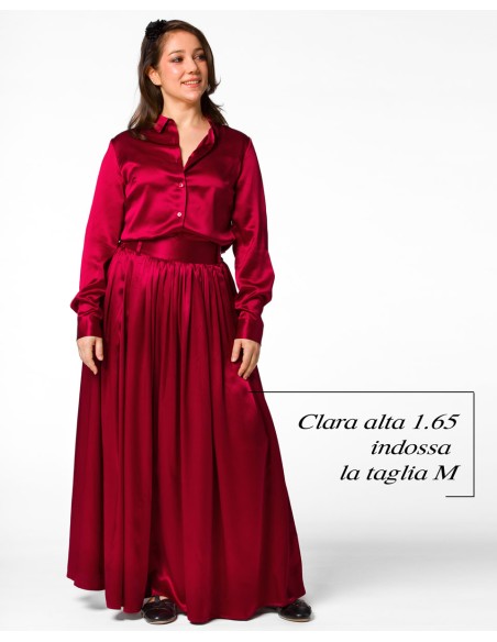 MAXI GONNA IN 100% SETA SATIN "SERENA"