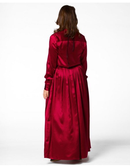 MAXI GONNA IN 100% SETA SATIN "SERENA"