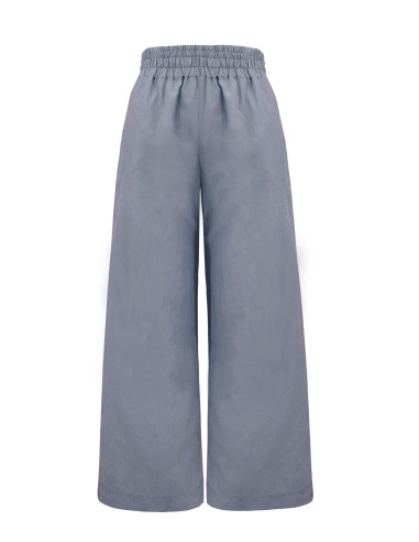 PANTALONE IN SETA E COTONE "TIME"