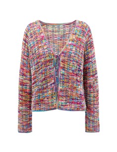 CARDIGAN APERTO IN COTONE PIMA FATTO A MANO "NAZCA" -...