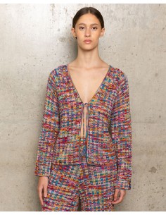 CARDIGAN APERTO IN COTONE PIMA FATTO A MANO "NAZCA" -... 2