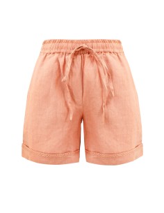 SHORTS IN 100% LINO "TARA" - ALBICOCCA