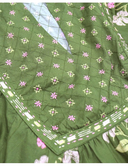 BLUSA A PALLONCINO SCOLLO A V IN COTONE BIO "ERNA"