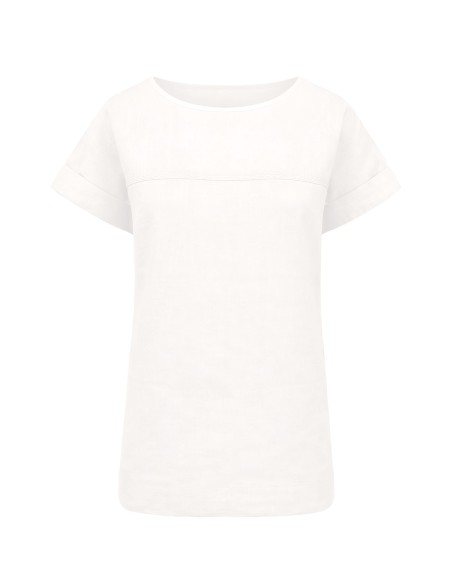 T-SHIRT SQUADRATA IN 100% LINO "BENTE"