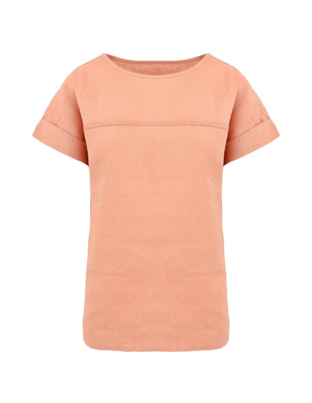T-SHIRT SQUADRATA IN 100% LINO "BENTE"