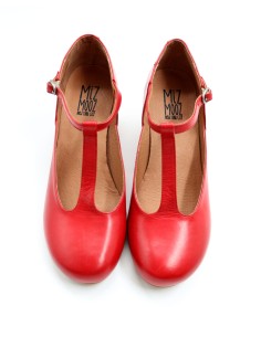 SCARPETTA MARY-JANE IN PELLE "FLETA" - ROSSO