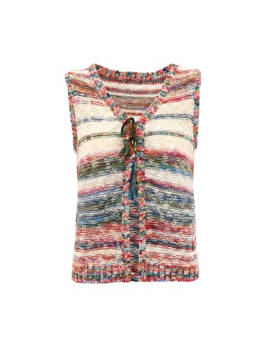 GILET APERTO IN COTONE PIMA FATTO A MANO "BONDI"

