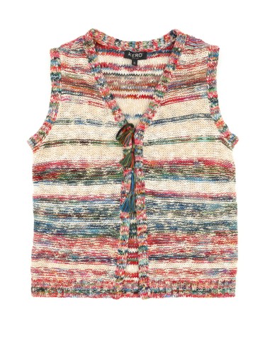GILET APERTO IN COTONE PIMA FATTO A MANO "BONDI"
