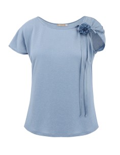 T-SHIRT CINDY CON FIOCCO IN SETA BIOLOGICA, LINO E... 2