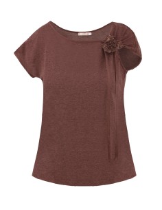 T-SHIRT CINDY CON FIOCCO IN SETA BIOLOGICA, LINO E... 2