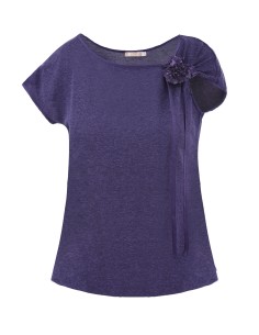 T-SHIRT CINDY CON FIOCCO IN SETA BIOLOGICA, LINO E... 2