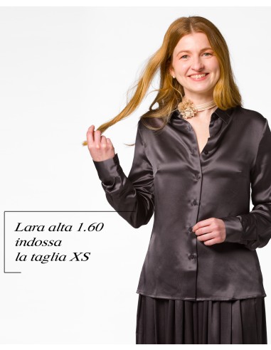 CAMICIA IN 100% SETA SATIN "SVEVA"