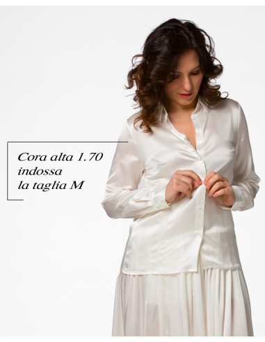 CAMICIA IN 100% SETA SATIN "SVEVA"