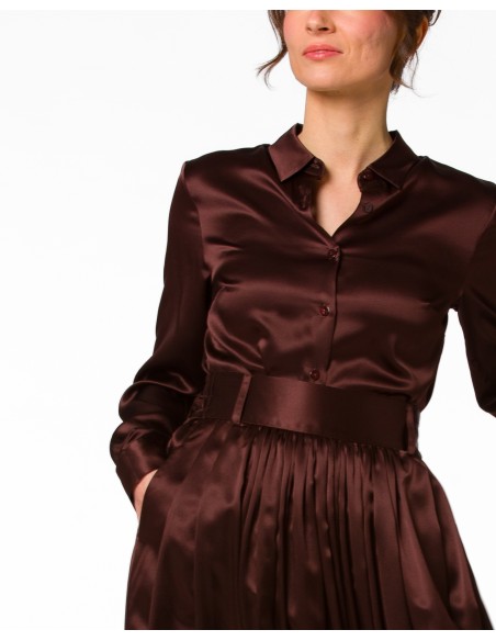 CAMICIA IN 100% SETA SATIN "SVEVA"