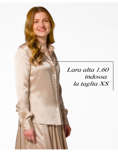 CAMICIA IN 100% SETA SATIN "SVEVA"