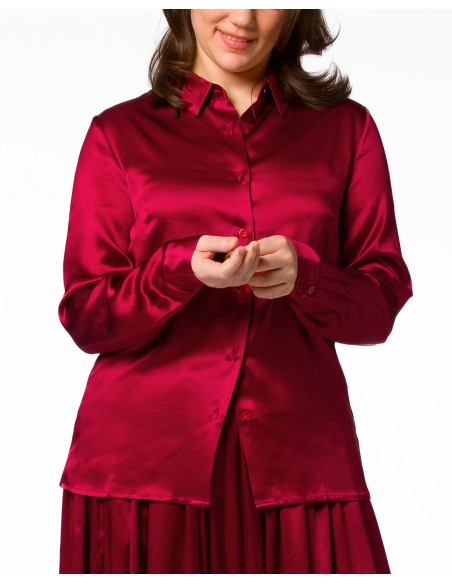 CAMICIA IN 100% SETA SATIN "SVEVA"