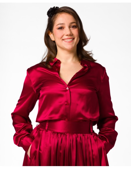 CAMICIA IN 100% SETA SATIN "SVEVA"