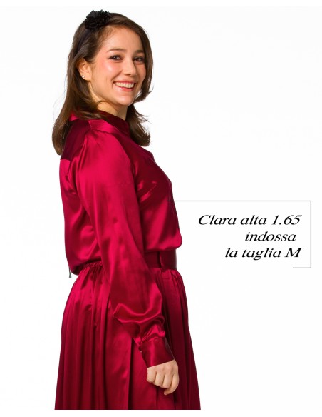 CAMICIA IN 100% SETA SATIN "SVEVA"